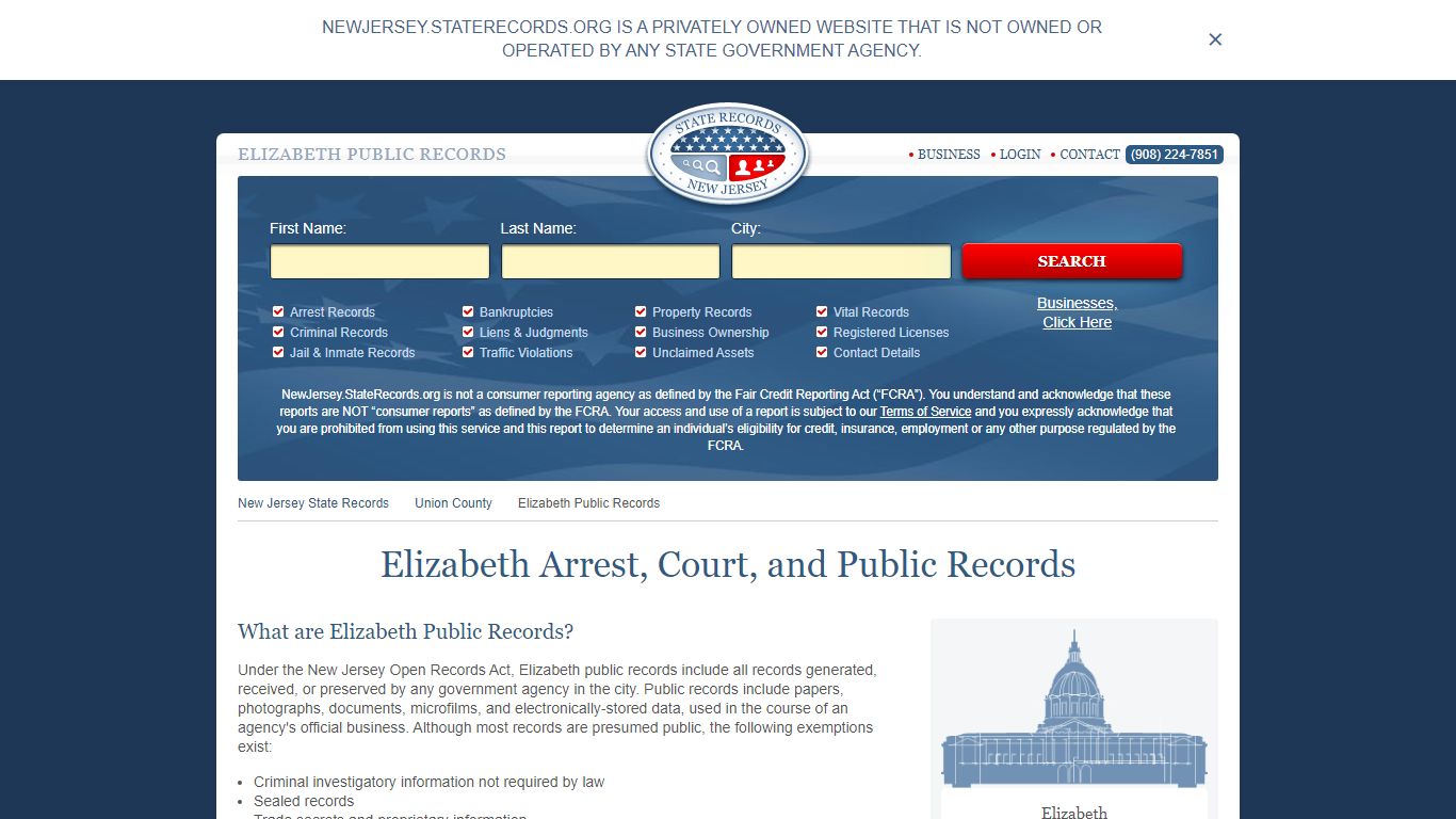 Elizabeth Arrest and Public Records | New Jersey.StateRecords.org